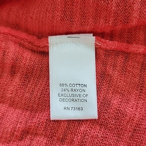 Cable & Gauge Open Front Drape Waterfall Front Coral Cardigan Size Small - Picture 12 of 12